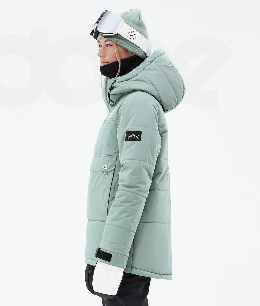 Dope Puffer W Snowboardjakker Dame Grøn | DKKI3505