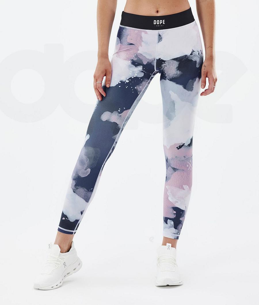 Dope Razor Leggings Dame Blå Flerfarvede | DKHK3819