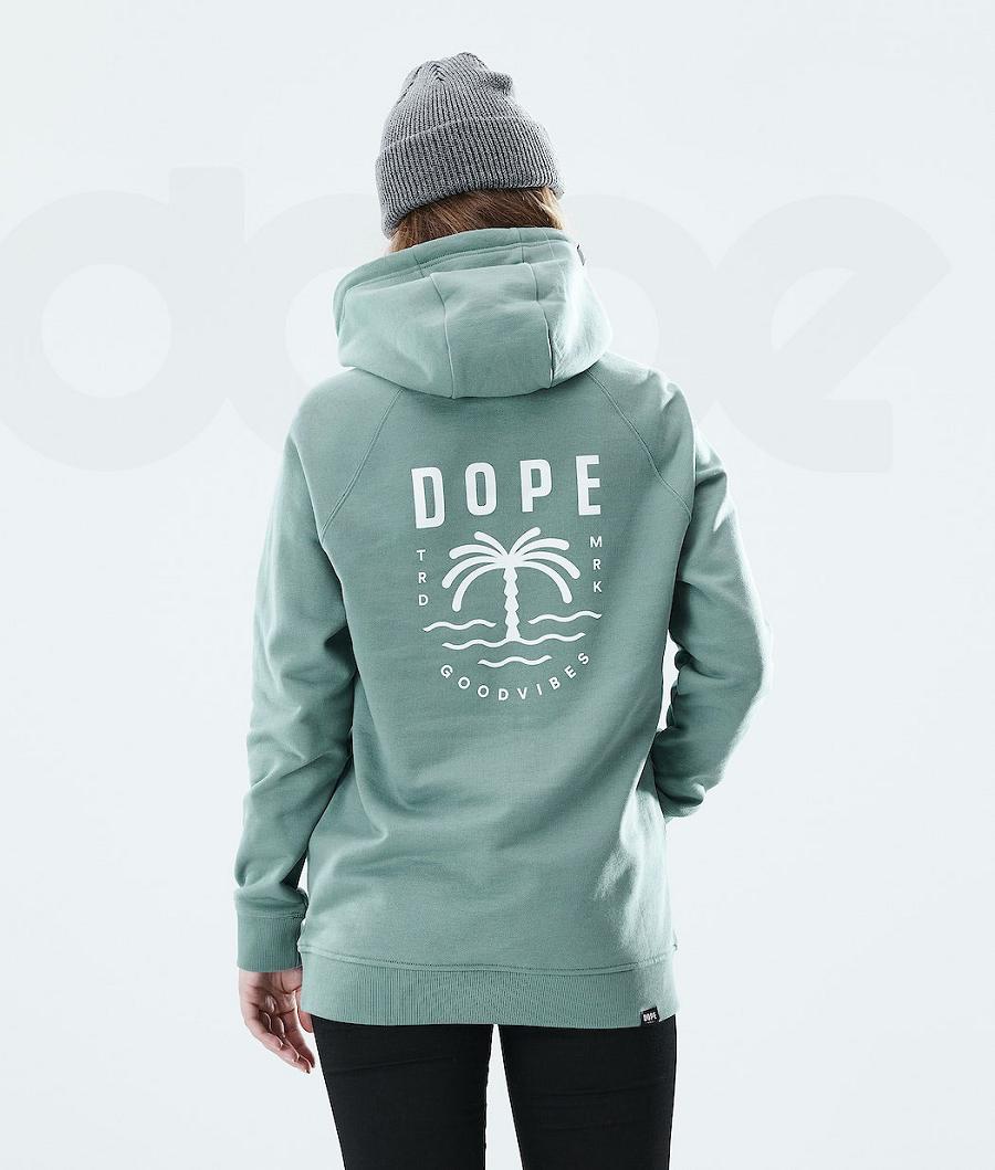 Dope Regular Palm Hættetrøje Dame Grøn | DKOR3852