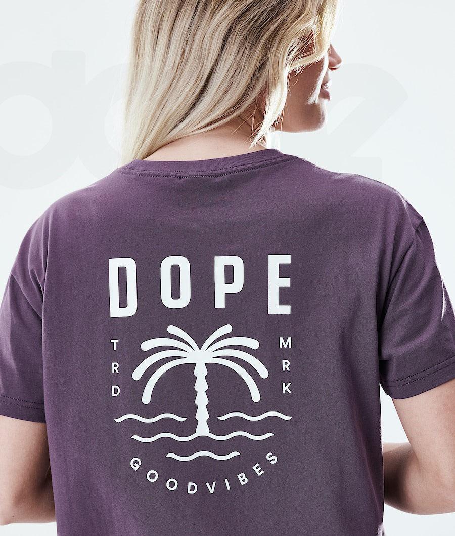 Dope Regular Palm T Shirts Dame Lilla | DKKI3765