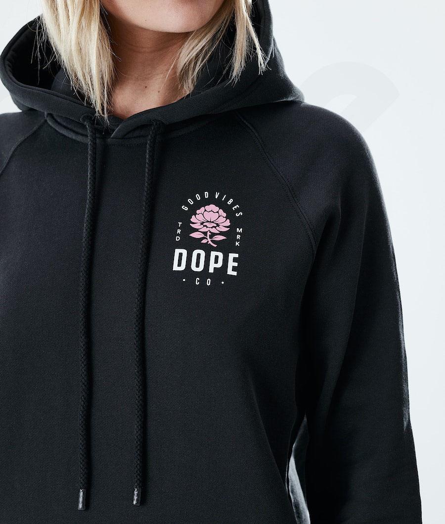 Dope Regular Rose Hættetrøje Dame Lyserød Sort | DKIS3853