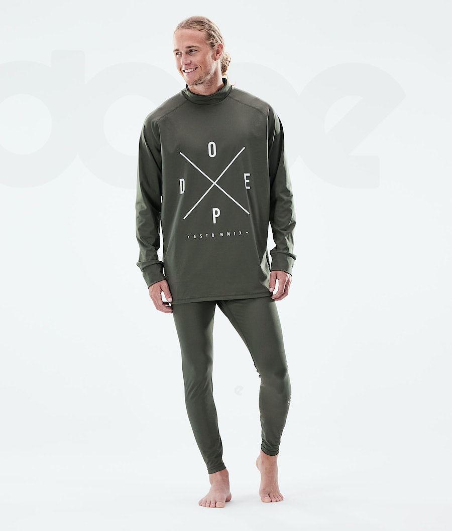 Dope Snuggle 2X-Up Baselayer Top Herre Olivengrøn Grøn | DKMA3065