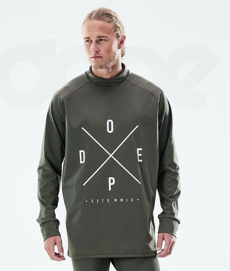 Dope Snuggle 2X-Up Baselayer Top Herre Olivengrøn Grøn | DKMA3065