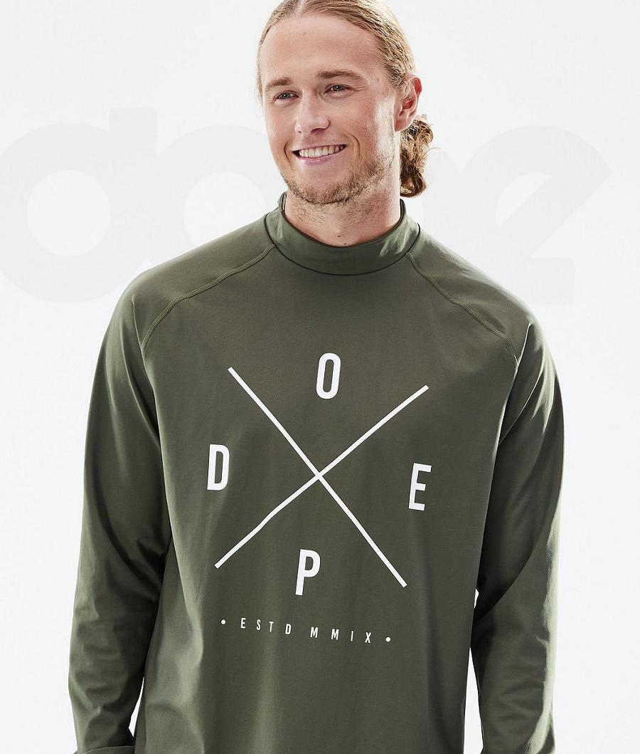 Dope Snuggle 2X-Up Baselayer Top Herre Olivengrøn Grøn | DKYU3059