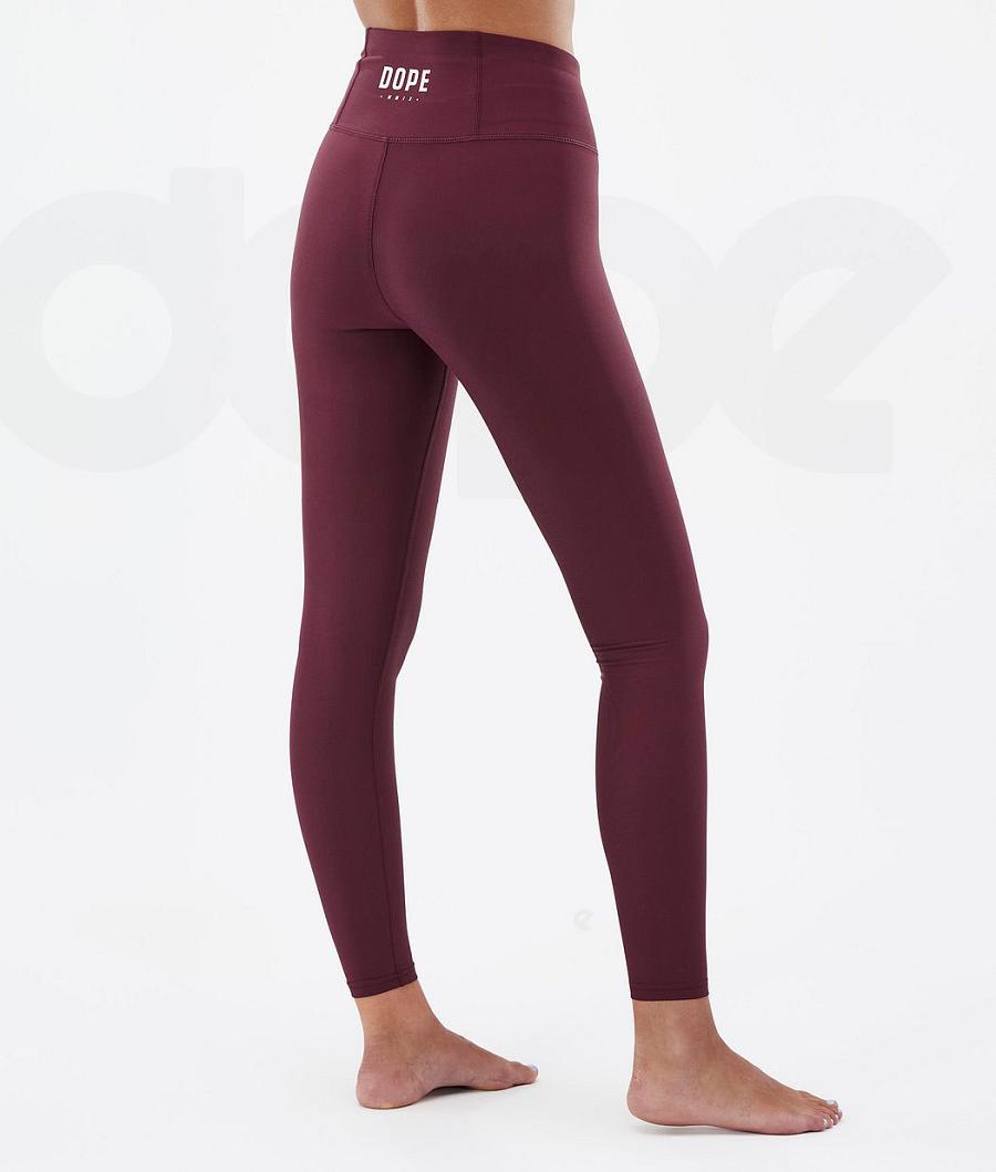 Dope Snuggle W 2X-Up Baselayer Tights Dame Bordeaux | DKQZ3912