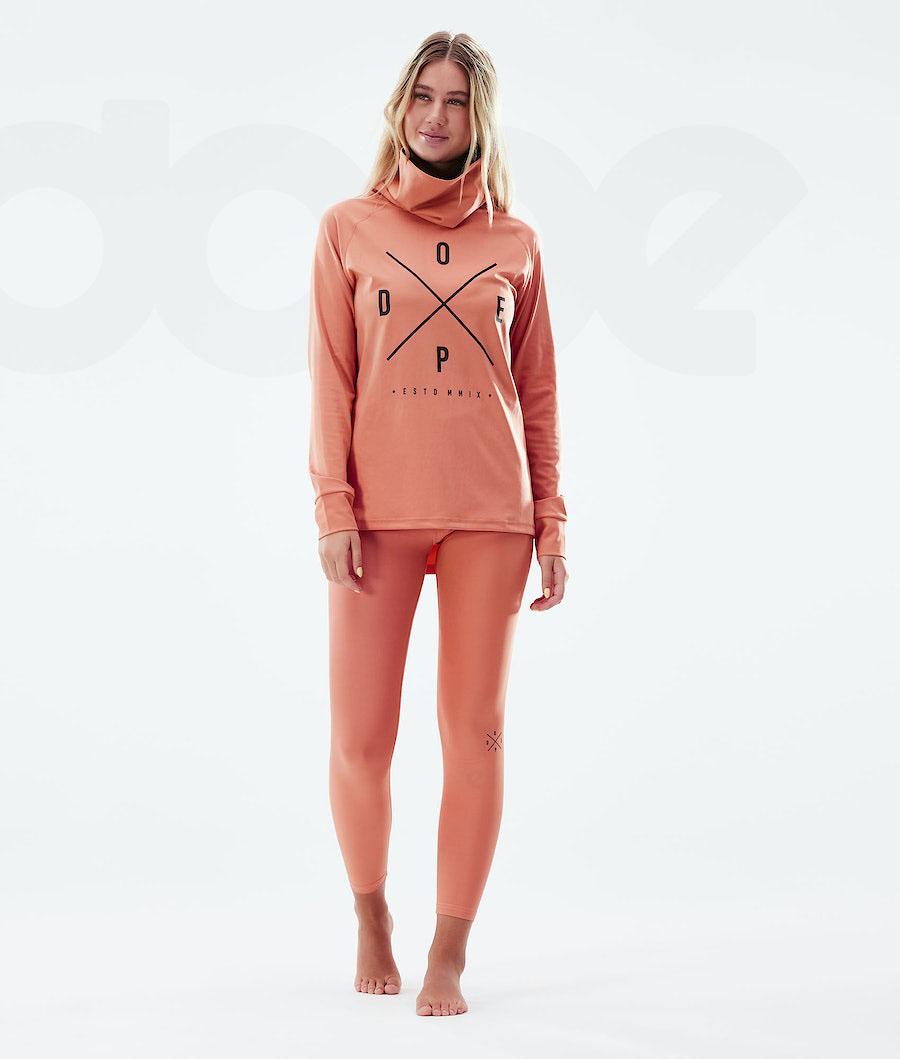 Dope Snuggle W 2X-Up Baselayer Top Dame Orange | DKMA3888