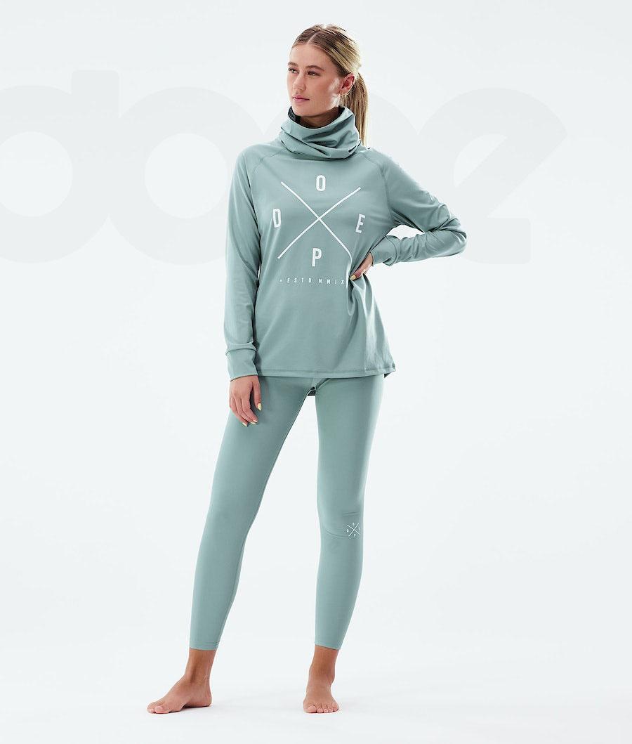 Dope Snuggle W 2X-Up Baselayer Top Dame Aqua | DKNB3889