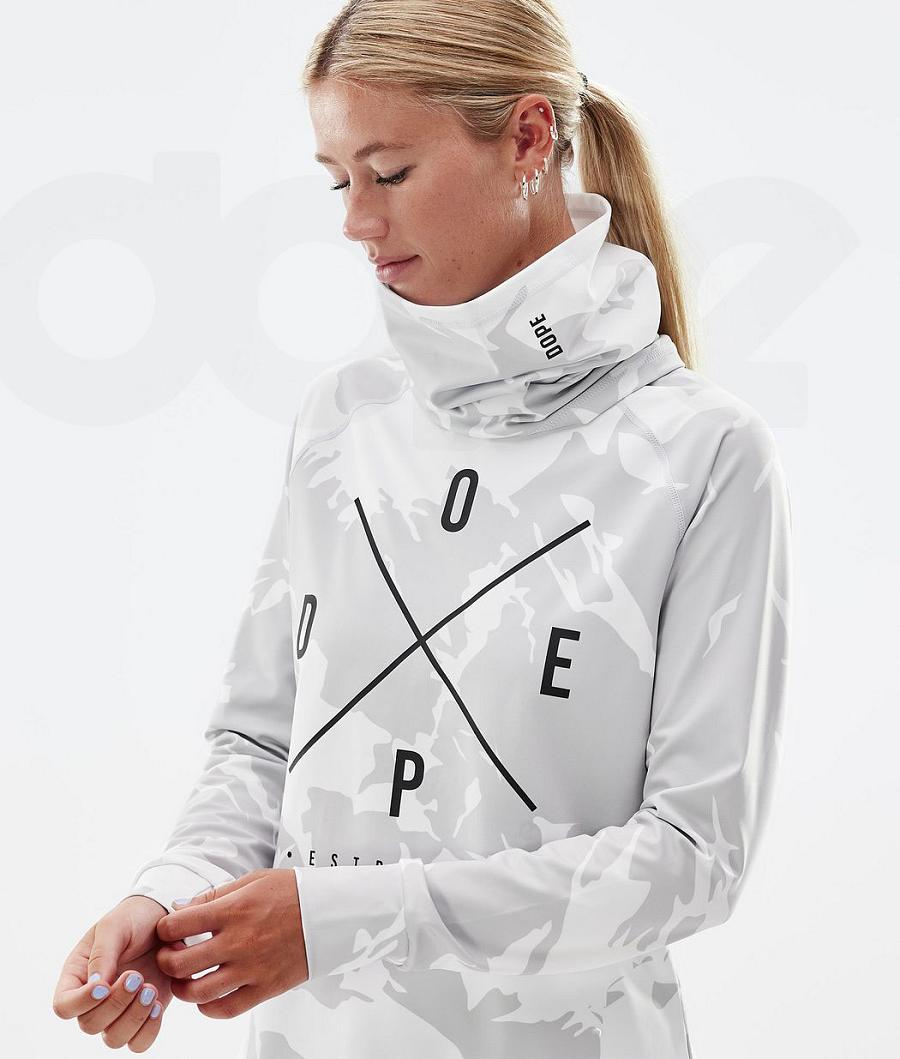 Dope Snuggle W 2X-Up Baselayer Top Dame Grå Camo | DKPQ3896