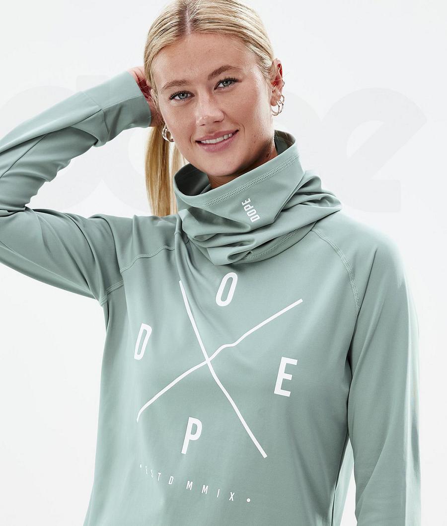 Dope Snuggle W 2X-Up Faded Baselayer Top Dame Grøn | DKFM3899