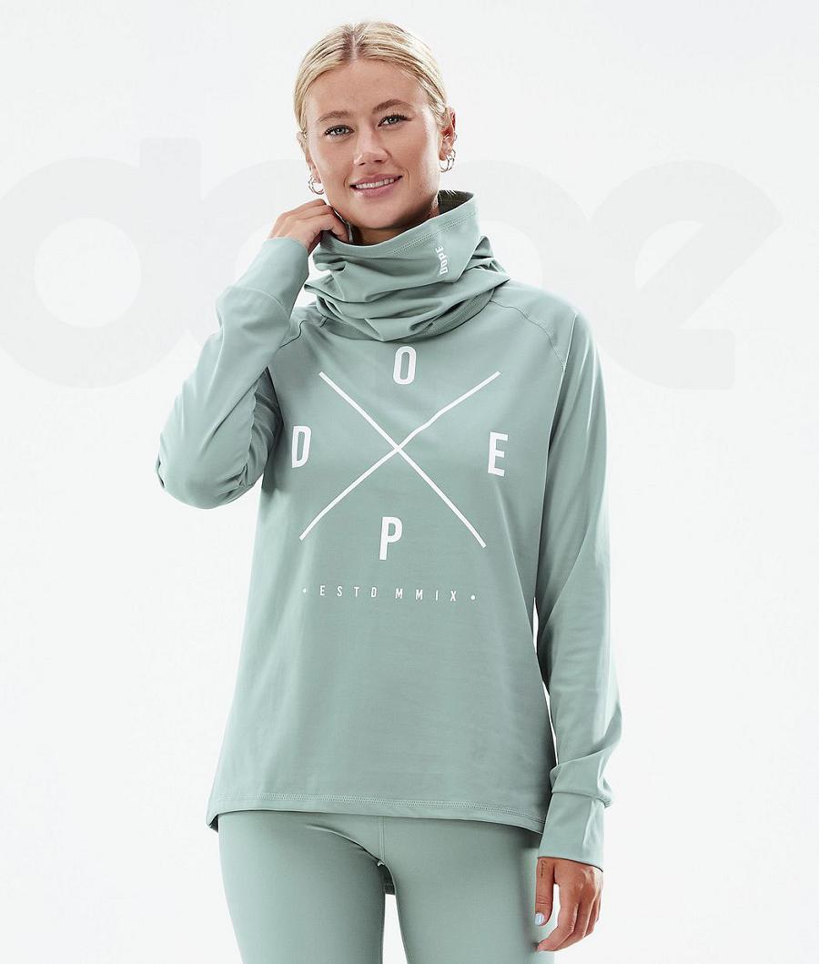 Dope Snuggle W 2X-Up Faded Baselayer Top Dame Grøn | DKFM3899