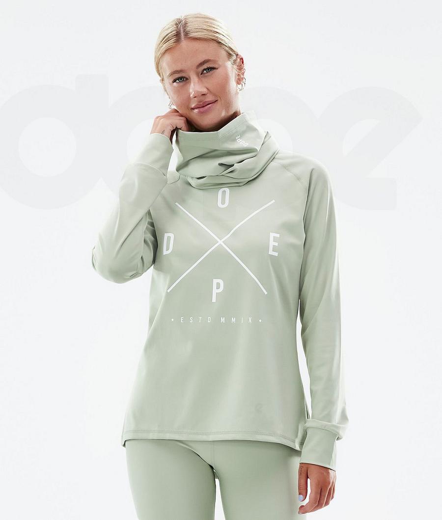 Dope Snuggle W 2X-Up Soft Baselayer Top Dame Grøn | DKAP3902