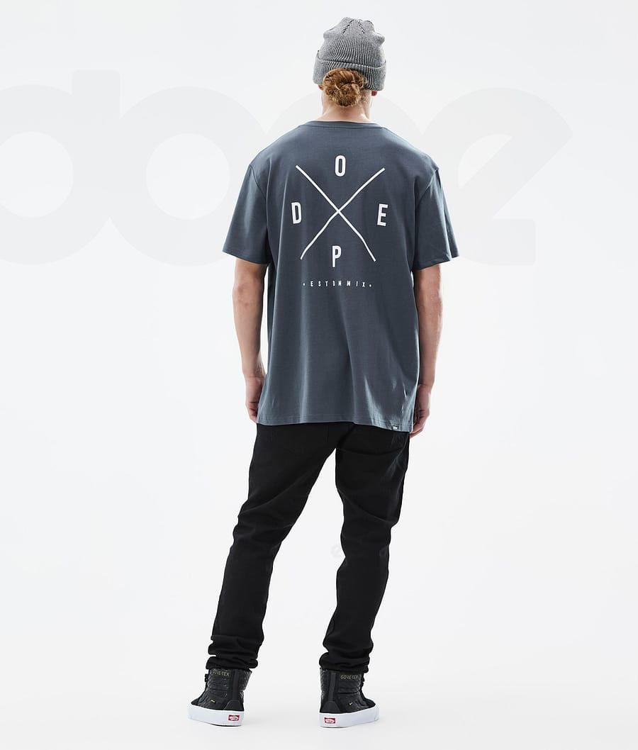 Dope Standard 2X-Up T Shirts Herre Blå | DKUT2987