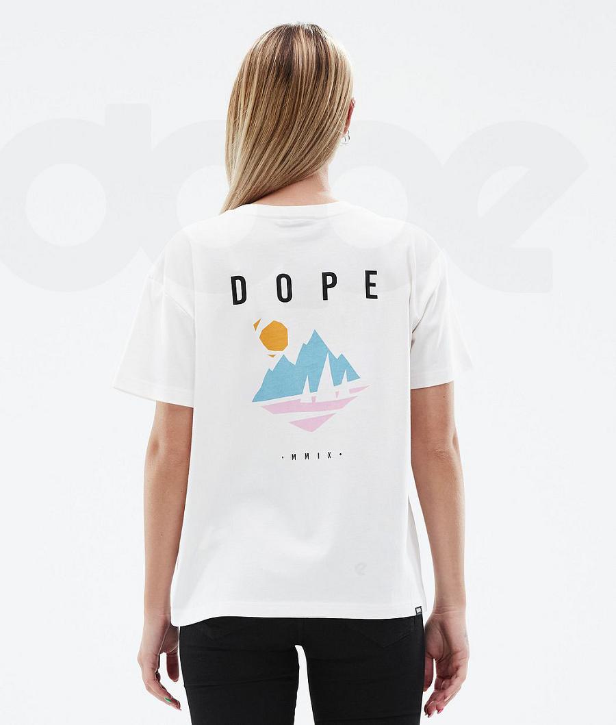 Dope Standard W Pine T Shirts Dame Hvide | DKYU3778