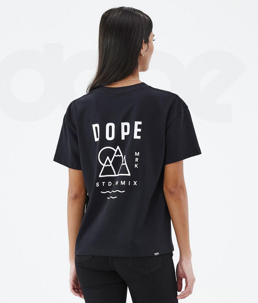 Dope Standard W Summit T Shirts Dame Sort | DKMA3784