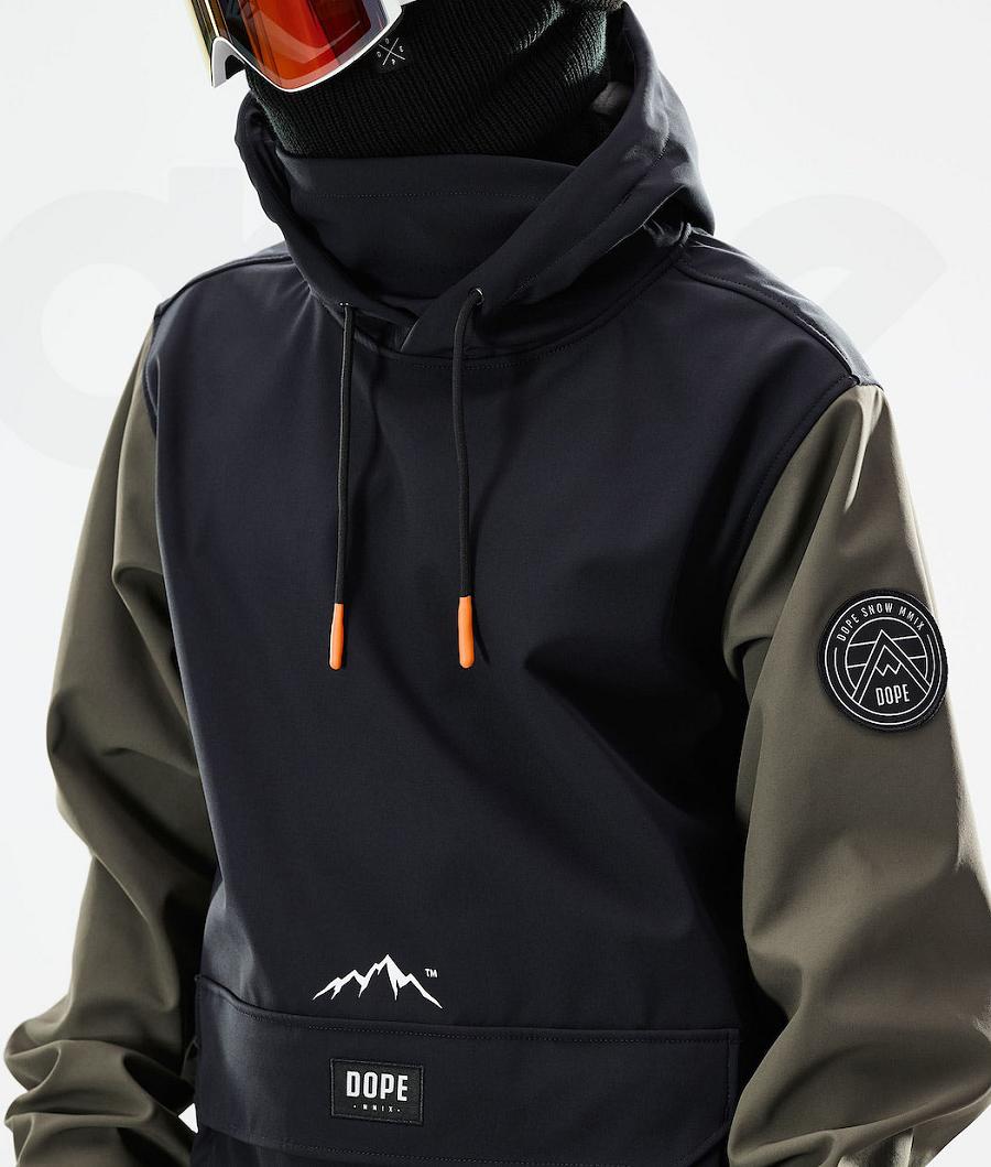 Dope Wylie Patch Snowboardjakker Herre Sort Grøn | DKCE2829