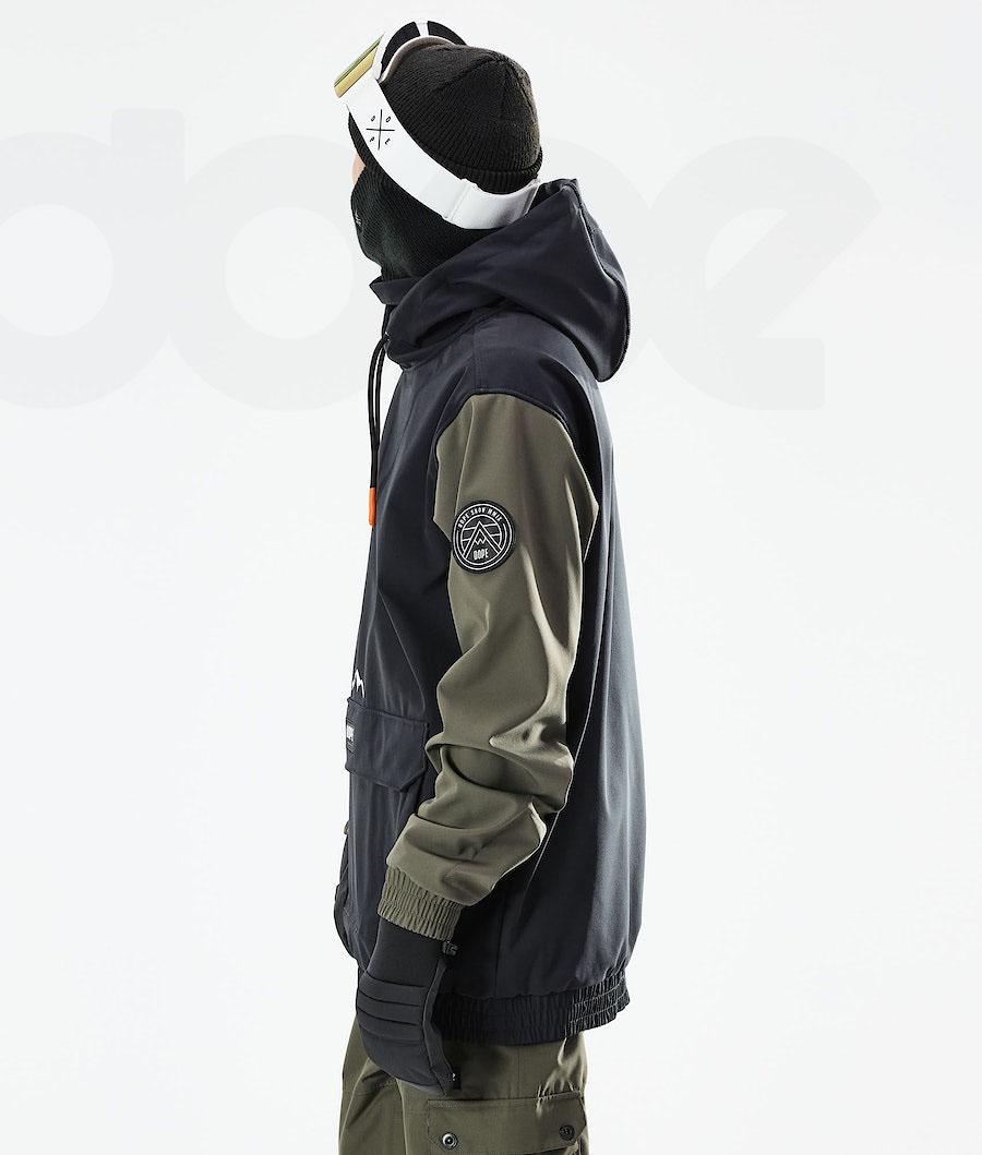 Dope Wylie Patch Snowboardjakker Herre Sort Grøn | DKCE2829