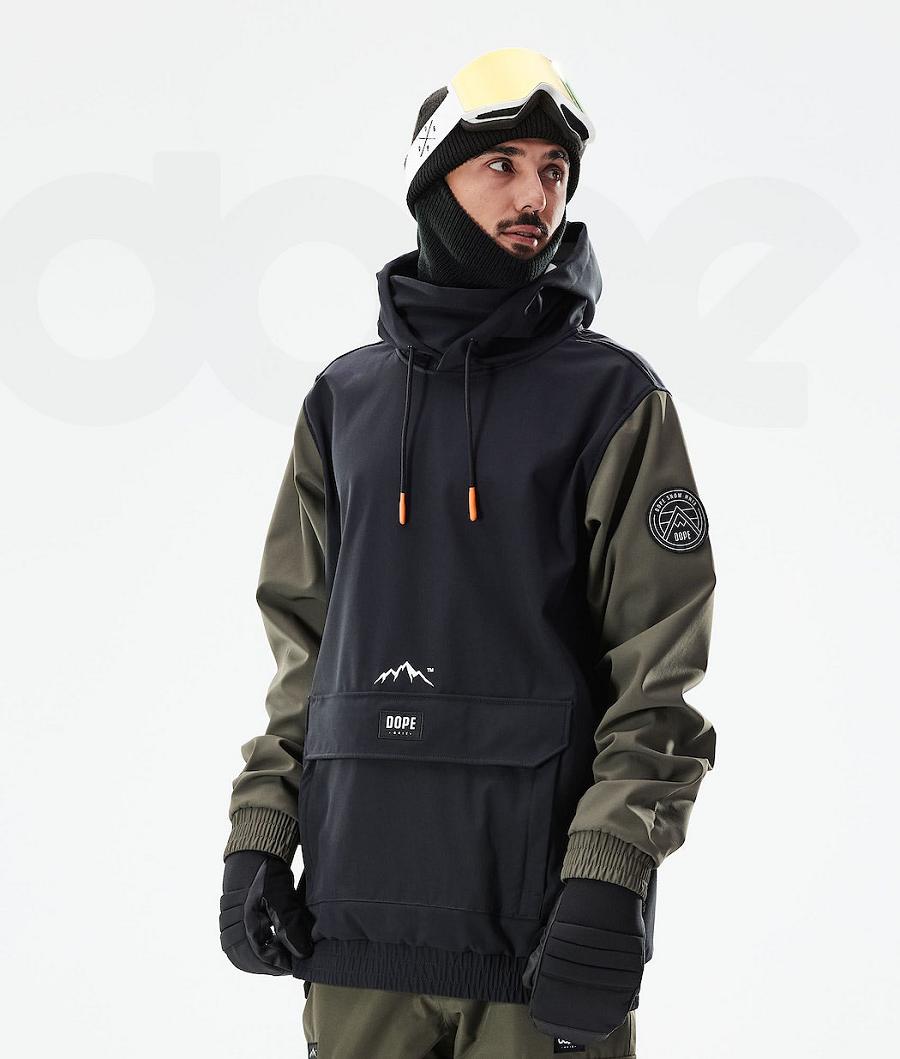 Dope Wylie Patch Snowboardjakker Herre Sort Grøn | DKCE2829