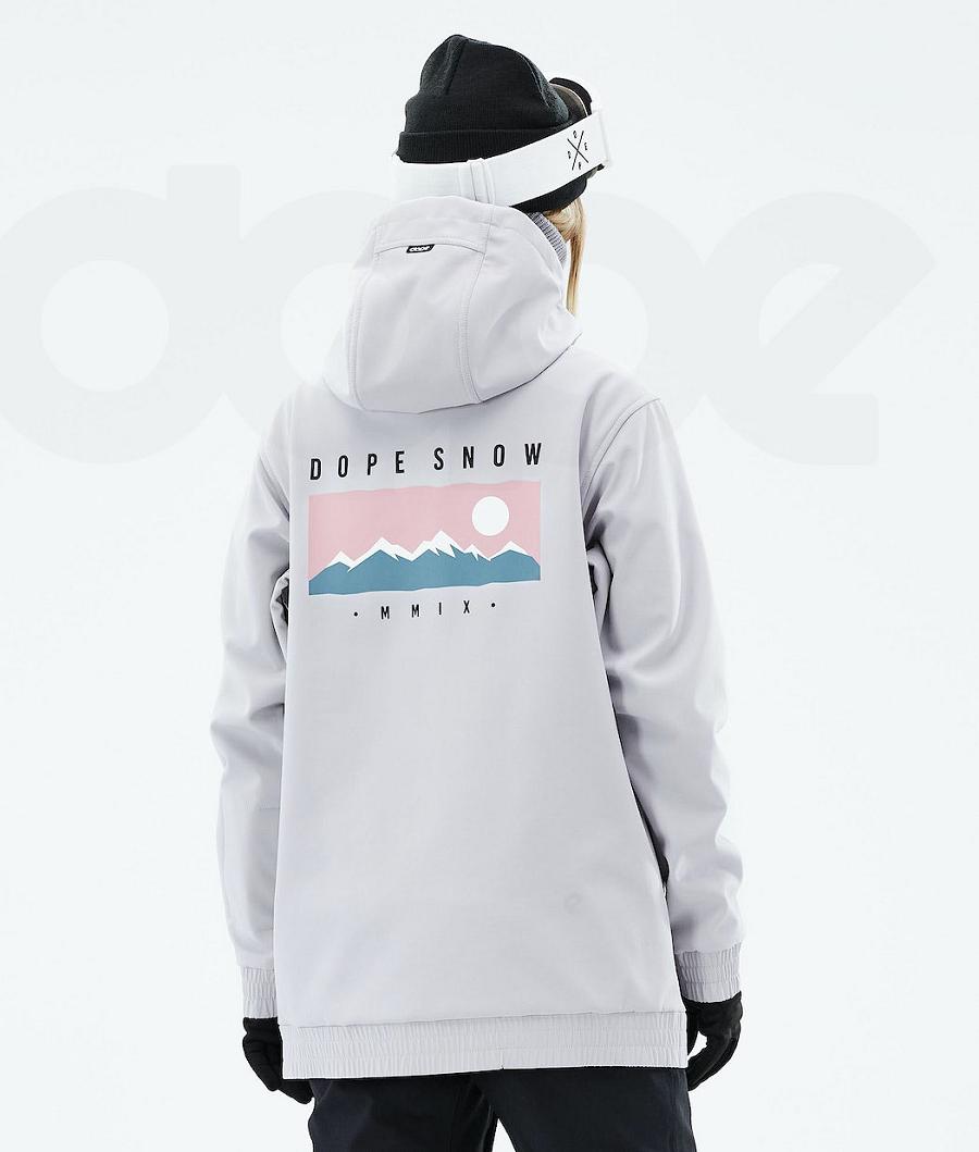 Dope Yeti W 2021 Range Snowboardjakker Dame Sølv | DKAP3531