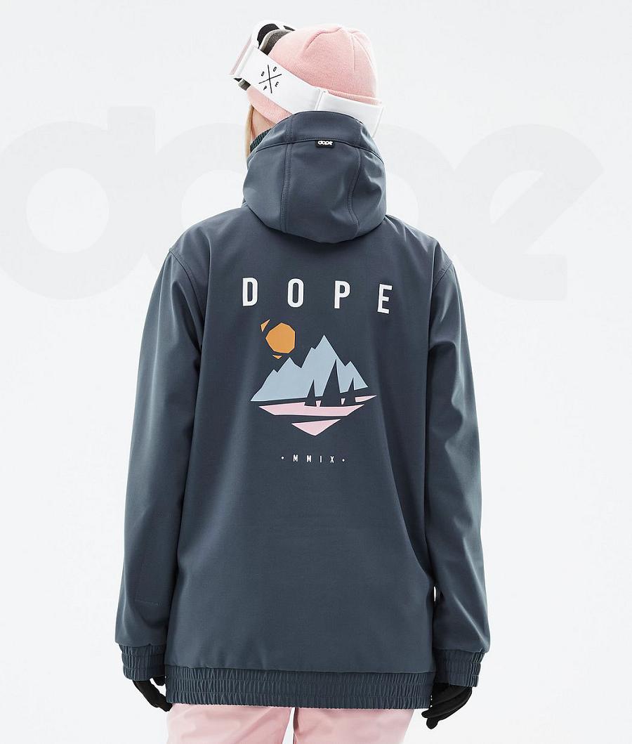 Dope Yeti W Pine Snowboardjakker Dame Blå | DKRW3545